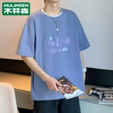 木林森 Летняя футболка с коротким рукавом, хлопковая рубашка, европейский стиль