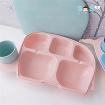 SOSO Global] Korea FIFIRGI Infant Baby Separated Dinner Plate Cartoon Lattice Tray Watery Cup Suit