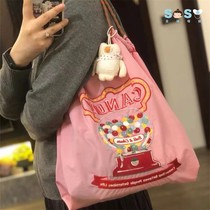 SOSO Global] Japan Ball Chain large-capacity canvas bag Oxford cloth embroidery shopping bag with strap
