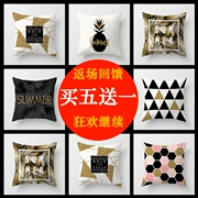 Vàng đen in đệm mùa hè gối cao cấp sofa mềm gối dứa hình học gối đệm