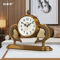 Table clock Living room household Chinese desktop clock pendulum clock table clock creative clock Feng Shui ornaments Bedroom mute retro