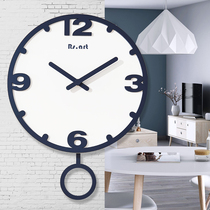 Wall clock living room household fashion modern simple creative Nordic art clock wall-mounted light luxury watch mute wall-mounted watch