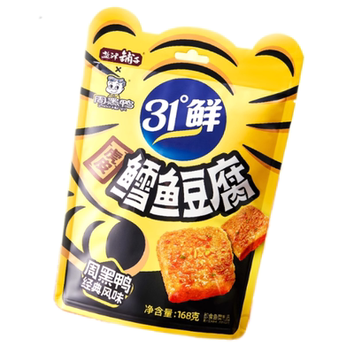 盐津铺子周黑鸭联名虎皮鳕鱼豆腐31°鲜零食小吃解馋即食