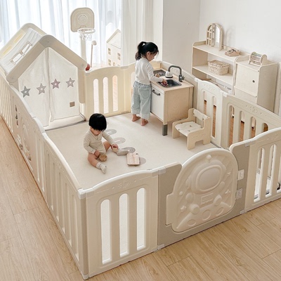 贝易爬爬垫宇航员围栏幼儿防护栏