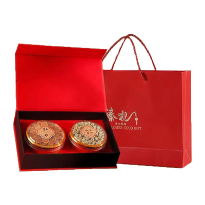 双拼滋补礼盒铁皮石斛红参片养生高端礼盒手提袋包装送长辈送领导