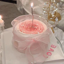 Торт украшенный жемчужный шелк с периферической сетчатой пряжей рыбный хвост пряжа розовая жемчужная сторона LOVE Plug-in Couples Сью Уайт