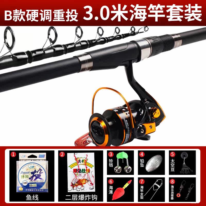 Secondary Meta Sea Rod Suit Ultra Hard Long Section Far Throw Rod throw rod Rod Carbon Sea Fishing Rod Full of Sea-Rod Fishing Rod 3 