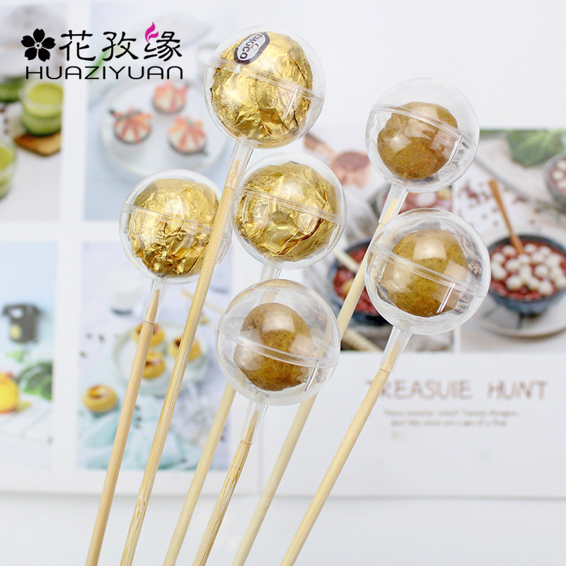 Chocolate Flower Care Transparent Acrylic Round Chocolate Floral Cups Ferro Lele Bouquet Diy Material Flowers Packaging