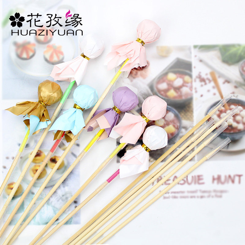 Flower Lollipop Fixed Case Flower Bouquet Diy Material Sweet Bouquet Bamboo Fixed Flower Shop Packaging