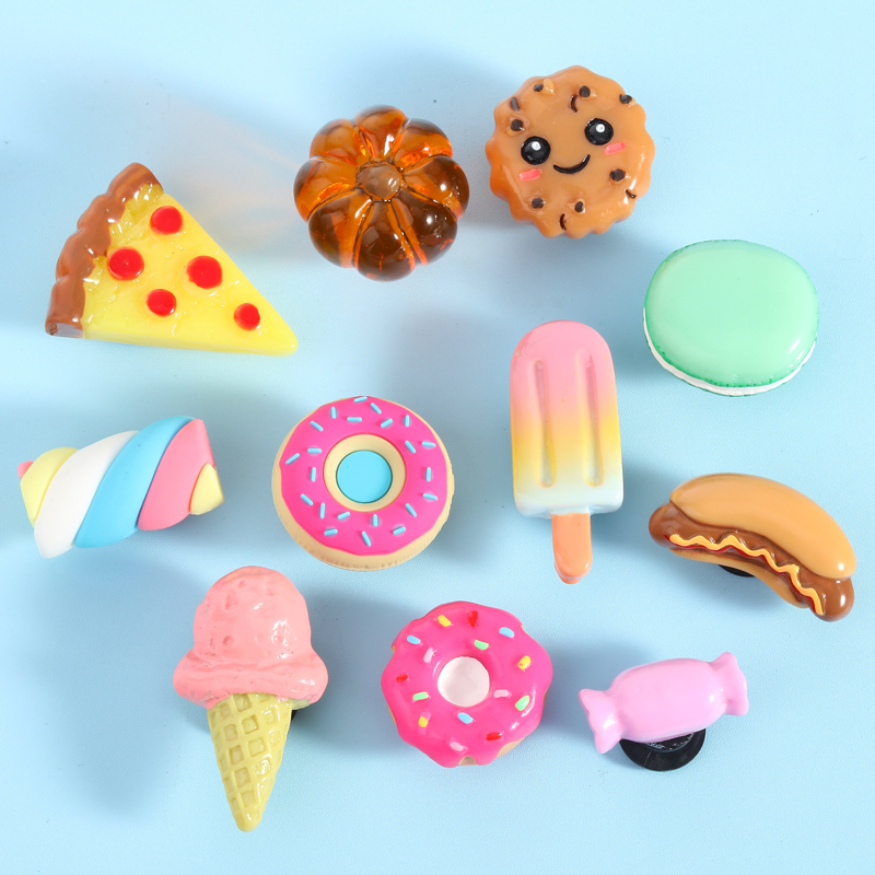 Crocs Shoe Accessories, Shoe Charms, Compatible with Crocs Shoes, Decorative Shoe Buckle Accessories, Cartoon 3D Plastic Food