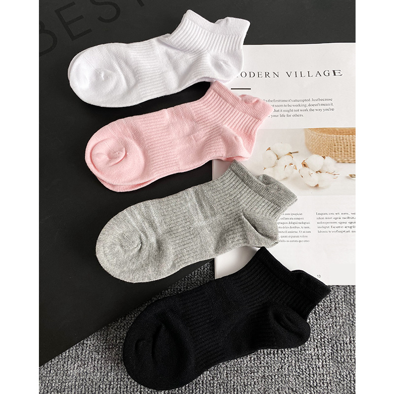 Sports yoga socks women's shallow mouth socks sweat-absorbing breathable deodorant low-top four seasons cotton socks running fitness socks thin