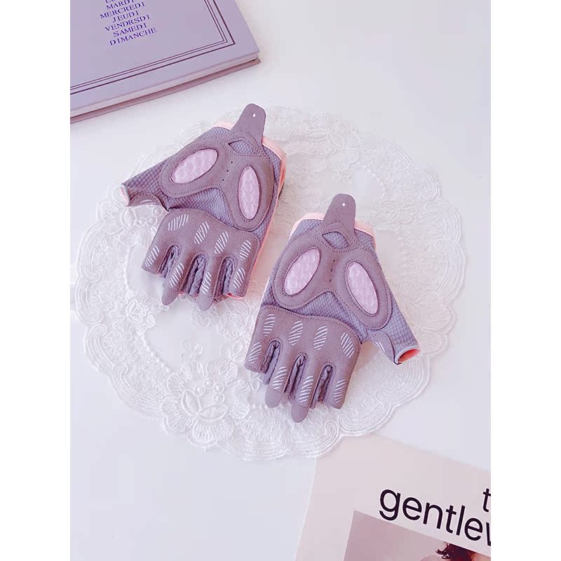 Sports gloves female fitness semifinger training wrist anti-slip anti-slip anti-cocoon breathable lead up cycling gloves
