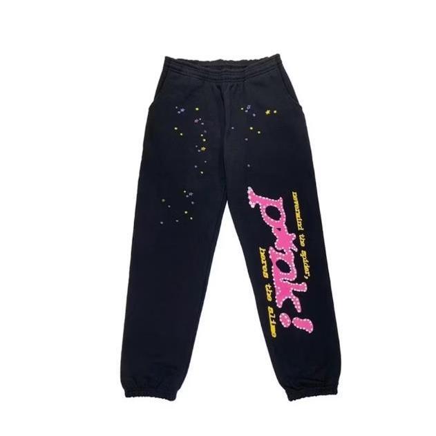 Sp5Der P*Nk V2 Black Og Web Sweatpants Foreign Trade Spider Long Pants Sweatshirt American Fashion Men's Style