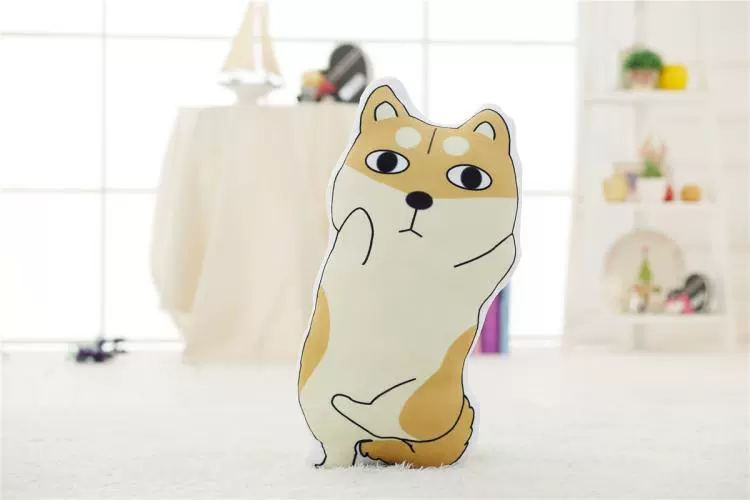 Gối 3D Husky Erha Gối Văn phòng Xe Sofa Đầu giường Eo Shiba Inu Đầu Chó Cá tính Đệm dễ thương - Trở lại đệm / Bolsters