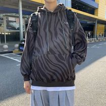 Even cap sweatshirt male spring and autumn Chauded Chains High Street handsome qi 100 lap clothes Fall Korean version Trend loose jacket