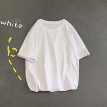 Summer White Half sleeve mens simple Joker style on clothes mens short sleeve T-shirt mens ins trend loose half sleeve