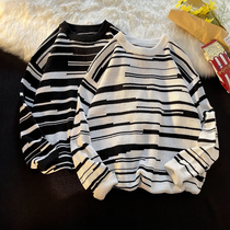 Sweater Male Ins Hong Kong Wind Loose With Lazy Wind Needles Weaters Jacket Autumn winter Korean version Trend handsome Personality Sweater sweater