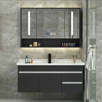 Nordic solid wood bathroom modern minimalist bathroom cabinet combination washstand washbasin cabinet combination small apartment
