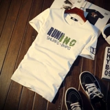 Приятная телу трендовая хлопковая футболка с коротким рукавом для отдыха, в корейском стиле, облегающий крой