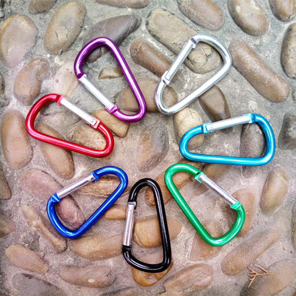 Aluminum alloy D-type fast hanging outdoor multi-function carabiner equipment hook keychain small hanging buckle