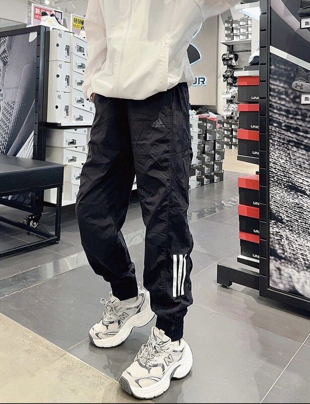 Adidas Adidas Striped Quick-Drying Pants for Women, Summer Thin Woven Cuffed Sports Casual Long Pants Je3200 Adidas Adidas Striped Quick-Drying Pants for Women, Summer Thin Woven Cuffed Sports Casual Long Pants Je3200