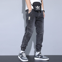 Jeans Pants Mens Spring Autumn Season New Loose Bundles Footed Korean Version Trendy Fashion 100 Hitch Suede Casual Kharen Pants