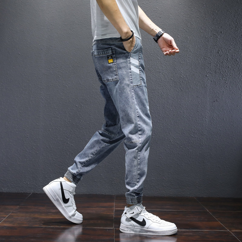 Spring Denim Pants Men Loose Casual Work Wear Pants Han Edition Trends Big Size 100 Hlon Pants Tide Cards