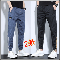New mens nine-point Harlan foot slim pants spring and autumn Korean trend straight spring mens casual pants