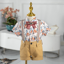 Boy suit suit Xia 2022 new male babys birthday gown child host gentleman acting out of suit