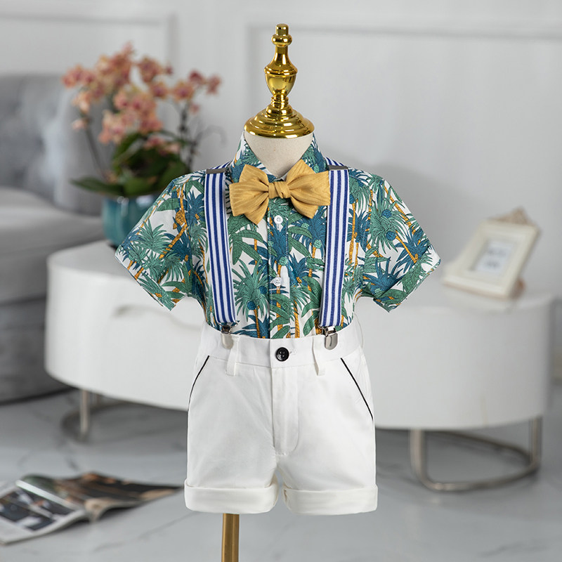 Baby Boy Year Dress Summer Little Suit Gentleman Suit 2022 New Kids Boy Little Host Performance Dress Summer