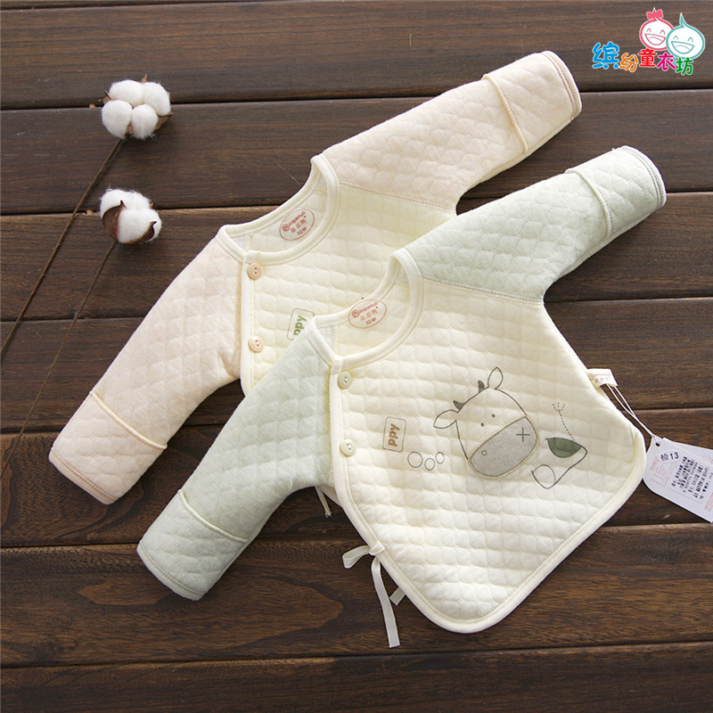 Newborn baby clothes Autumn and winter newborn warm half-back spring and autumn newborn baby cotton monk clothes