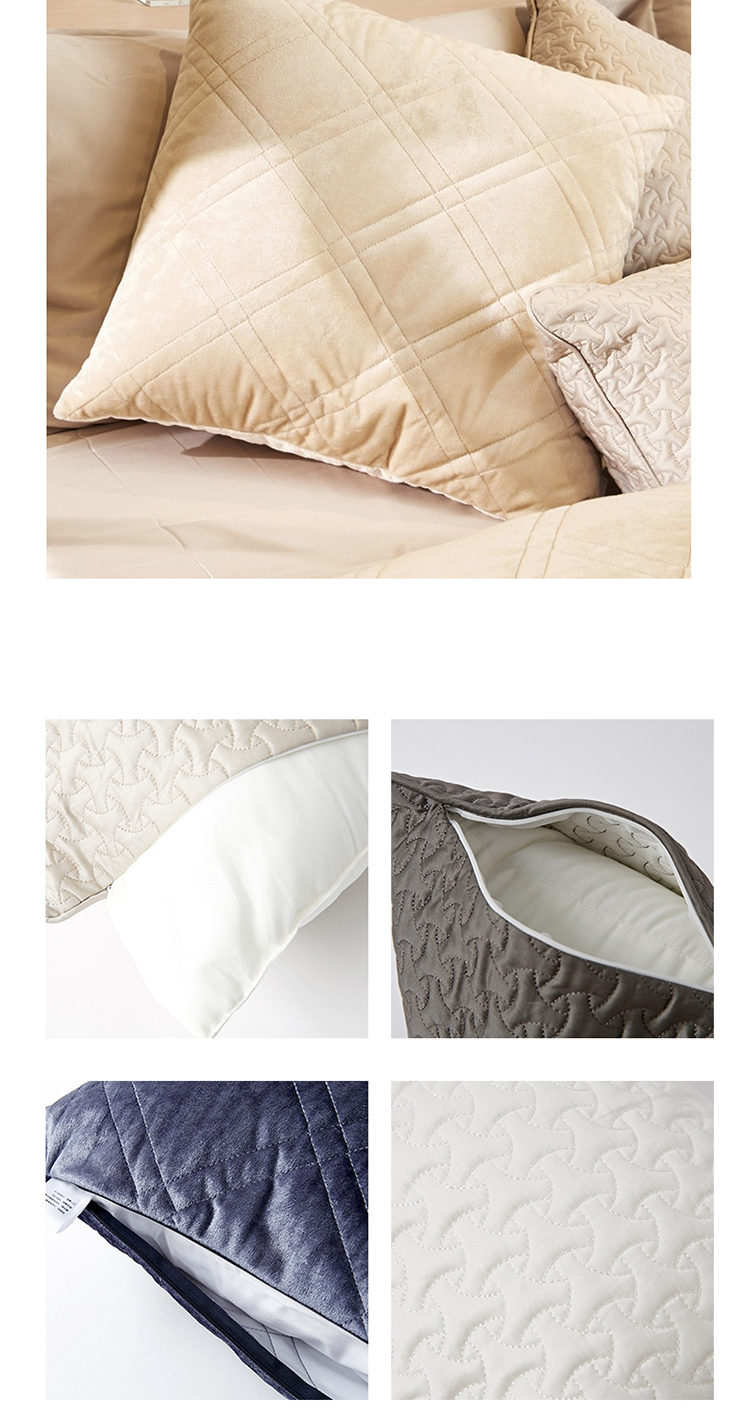 Cotton MECITY phong cách đơn giản thời trang nhung kết cấu chăn bông tấm đệm - Quilt Covers 	chăn phao 5 món