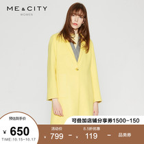 Pure wool MECITY womens spring long candy color slim double-sided woolen coat coat