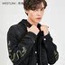 Tây nam nam 2019 xuân mới xu hướng giản dị tay áo in áo khoác denim 10292042 - Áo khoác áo khoác dù Áo khoác