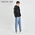 Tây nam nam 2019 xuân mới xu hướng giản dị tay áo in áo khoác denim 10292042 - Áo khoác áo khoác dù Áo khoác