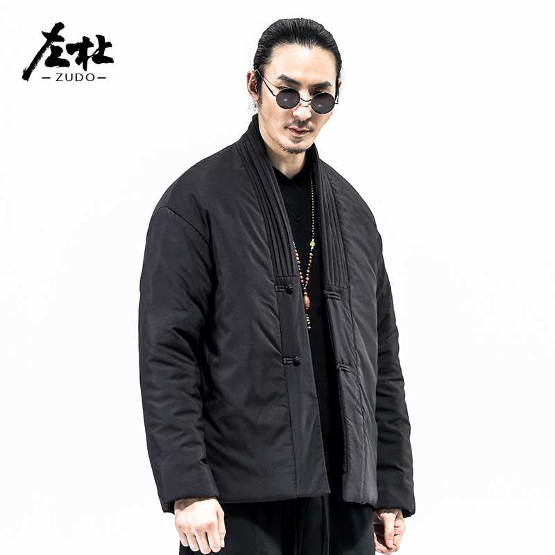 Left Duchina Wind Cotton Suit Men's Clothing Winter Clothing Big Code Men's Clothing Middle Aged Cotton Padded Jacket Fat Sub Don Dress Cotton Jersey Man-Taobao