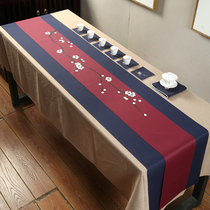 Waterproof hand-painted table flag Chinese modern simple coffee table TV cabinet table cloth cotton linen tea mat linen heat insulation pad