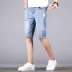 Mùa hè skinny 5 quần jeans 5 điểm nam phiên bản Hàn Quốc xu hướng lỏng lẻo retro quần short nam quần xu hướng quần nam - Quần jean Quần jean