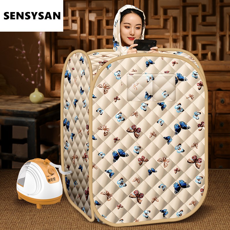 Sweat Steam Box Home Steam Sauna Room Bath Tank Full Moon Sweating Full Body Fumigation Machine Sweat Steam Bag Hood Family Style