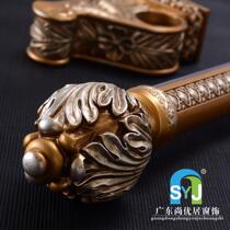 35mm curtain rod European retro relief rod Roman rod Aluminum alloy thickened curtain track single rod double rod side mounted