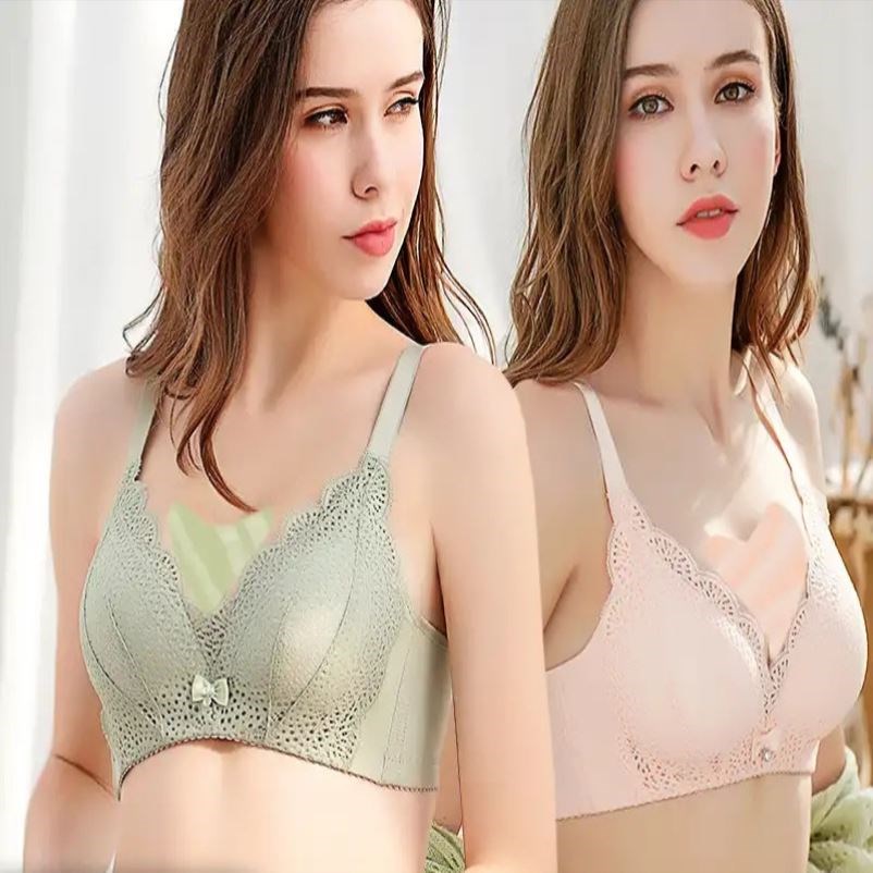 Underwear women's small chest artifact gathered without steel ring bra Randy purple baby cotton collection lace bra