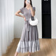 Miyake skirt women's 2023 summer new high-end pleated temperament fairy age-reducing tie waist waist A-line dress