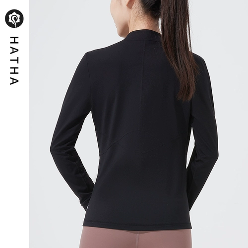 哈他 Осенняя демисезонная куртка для йоги, спортивная форма для тренировок, приталенный лонгслив, для бега