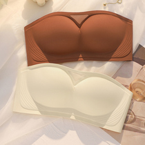 Seamless underwear for women with small breasts gathered summer thin strapless beautiful back tube top invisible non-slip sexy slimming bra