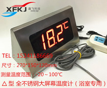 Stainless steel desktop large screen thermometer Triangle thermometer Bath sauna Hot spring SPA club