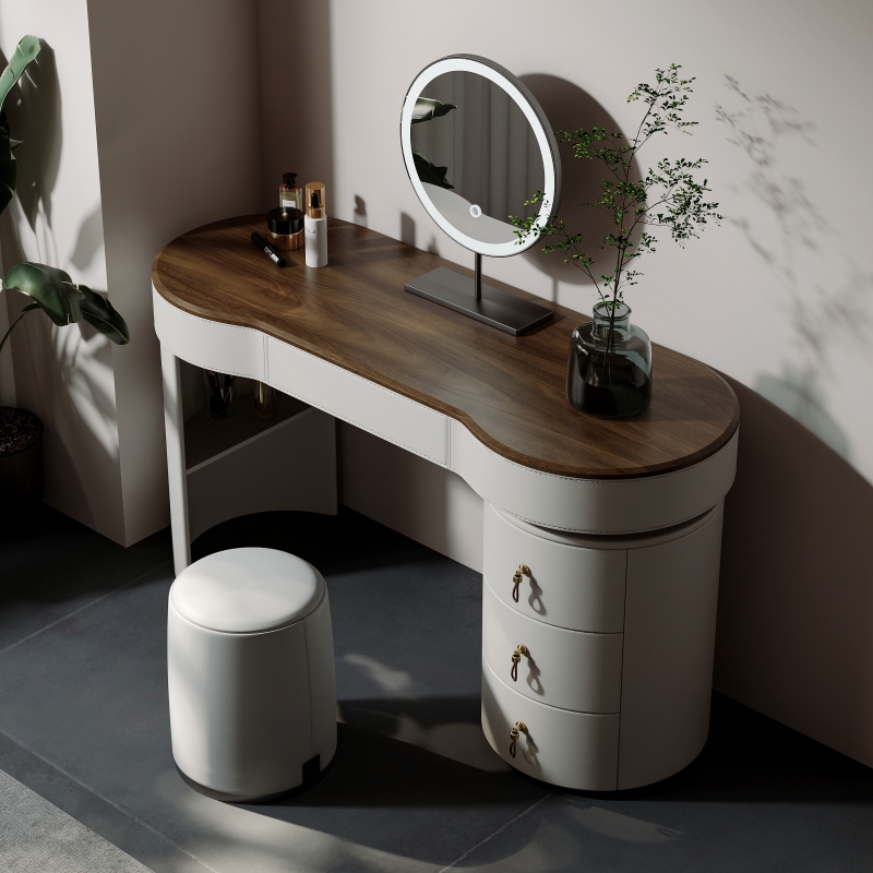 Light Luxury Dressing Table Storage Cabinet Integrated Bedroom Modern Simple High-End Designer Walnut Small Apartment Dressing Table Light Luxury Dressing Table Storage Cabinet Integrated Bedroom Modern Simple High-End Designer Walnut Small Apartment Dressing Table