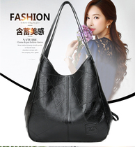 Retro soft leather tote bag simple and versatile shoulder handbag multi-compartment large-capacity casual lady messenger bag trendy