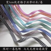 1cm Inron College Style Sub-ribbon Gift gift box Packaging colored with clothing Paving Silk with 45 m vol.