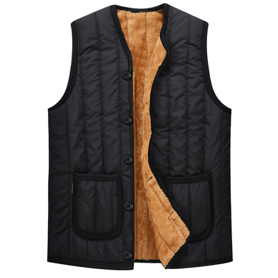 保暖加绒加厚秋冬款男士中年马甲爸爸装