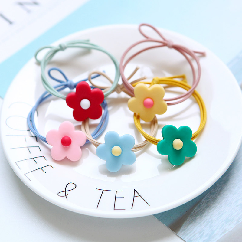 Korean girl hair accessories ins Hyuna funny flavor flower hair ring Contrast small flower hair ring Hair ring tie hair band